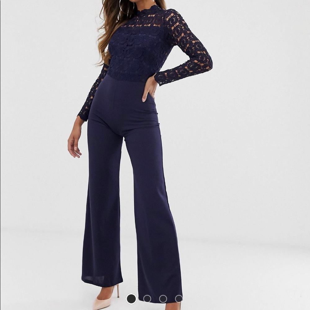 NWT Club L high neck crochet jumpsuit.